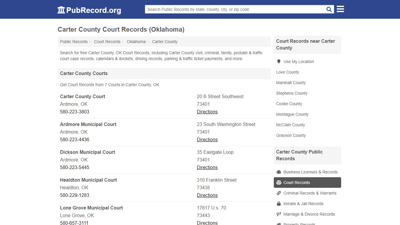 Free Carter County Court Records (Oklahoma Court Records)